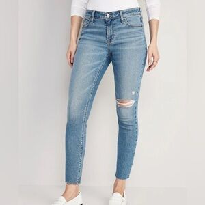 Old Navy Distressed Mid Rise Rockstar Super Skinny Jeans 0
